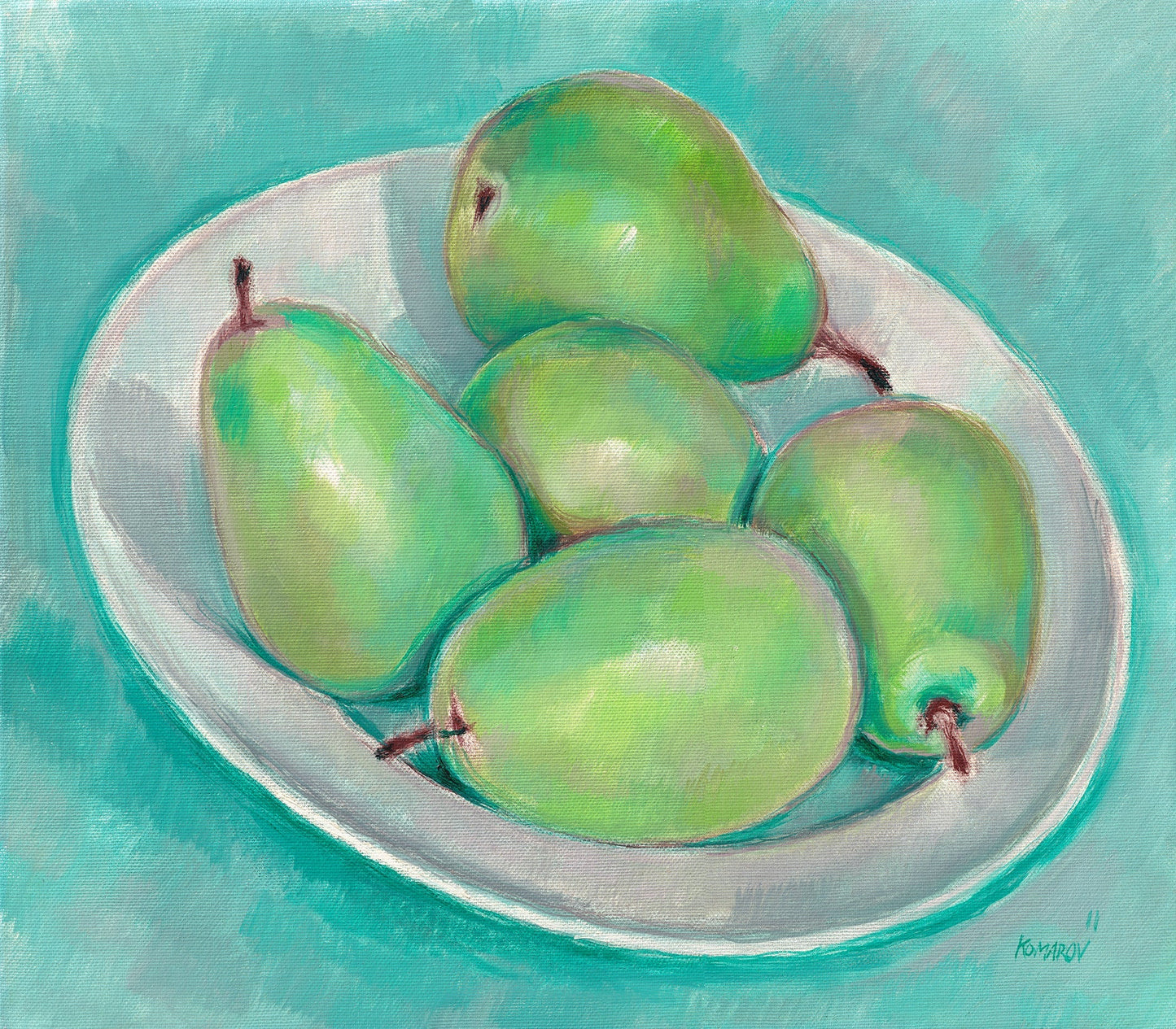 "Turquoise Still Life" Canvas Art Print by Vitali Komarov