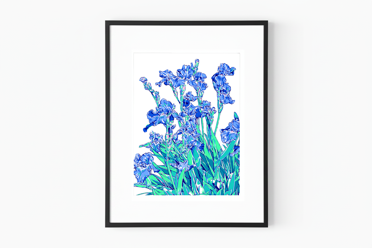 "Lednice Blue Iris" Art Print by Vitali Komarov