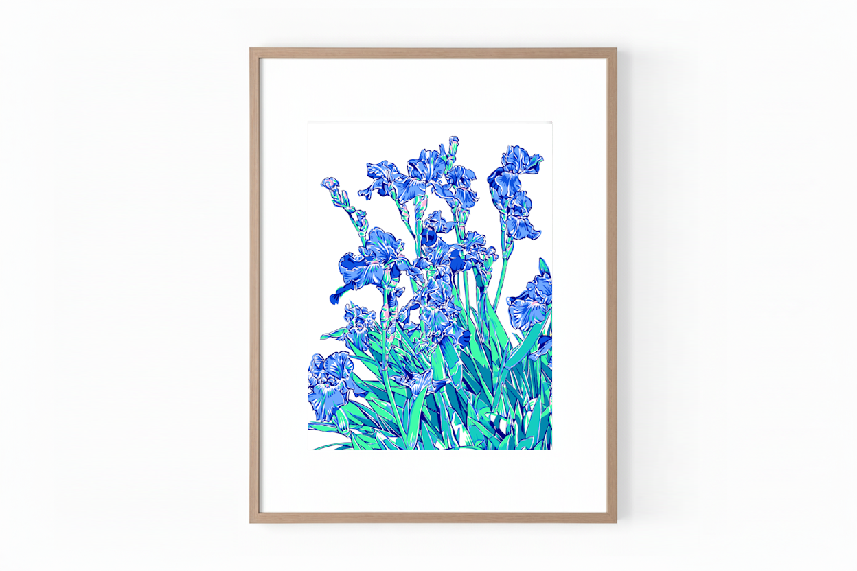 "Lednice Blue Iris" Art Print by Vitali Komarov