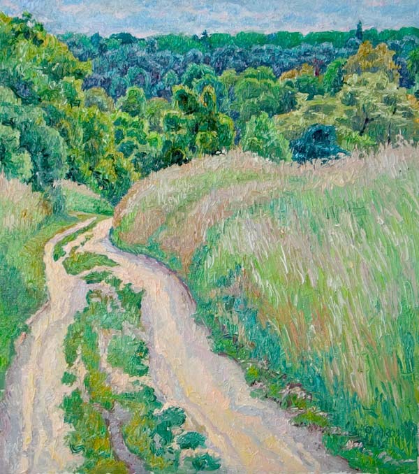 Path to the lake landscape oil paintings